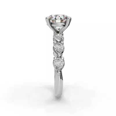 Oramar Grand Pear Diamond Engagement Ring