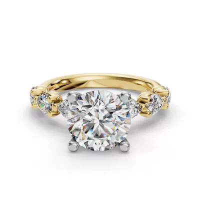 Oramar Grand Pear Diamond Engagement Ring