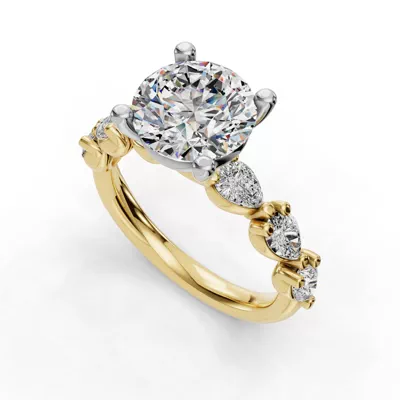 Oramar Grand Pear Diamond Engagement Ring