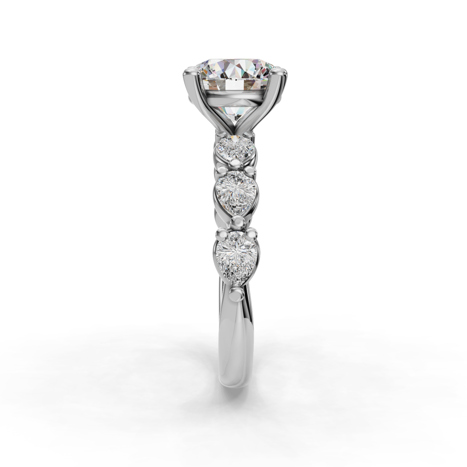 Oramar Grand Pear Diamond Engagement Ring