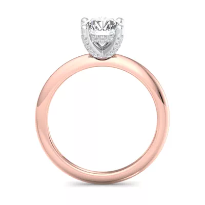 Amber Hidden Halo Engagement Ring