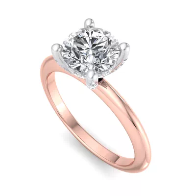 Amber Hidden Halo Engagement Ring