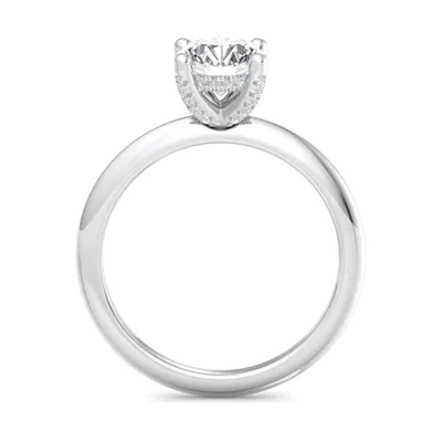 Amber Hidden Halo Engagement Ring