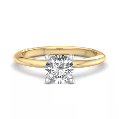 Amber Hidden Halo Engagement Ring