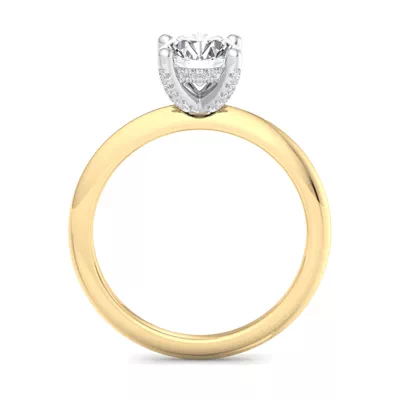 Amber Hidden Halo Engagement Ring