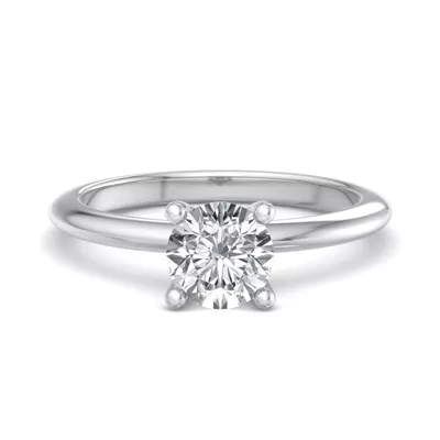 Amber Hidden Halo Engagement Ring