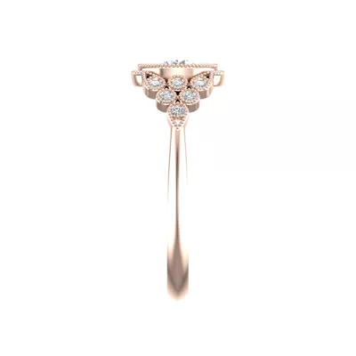 Serenity Accented Milgrain Engagement Ring