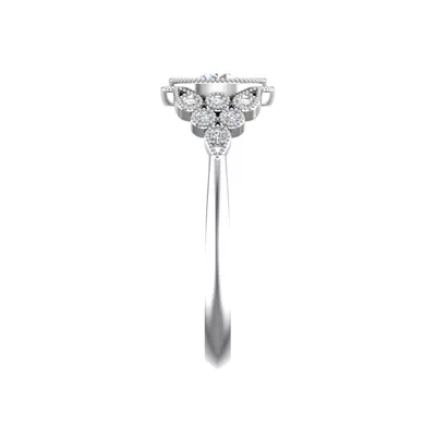 Serenity Accented Milgrain Engagement Ring