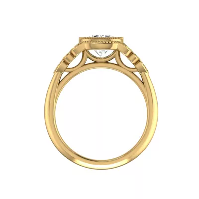 Serenity Accented Milgrain Engagement Ring