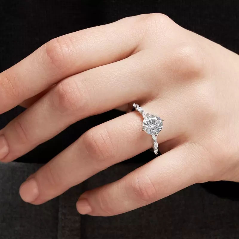 14K White Gold Mila Marquise Band Engagement Ring