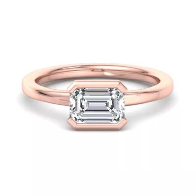 Erin Half Bezel East West Solitaire Engagement Ring