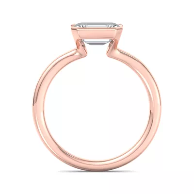 Erin Half Bezel East West Solitaire Engagement Ring