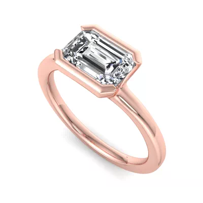 Erin Half Bezel East West Solitaire Engagement Ring