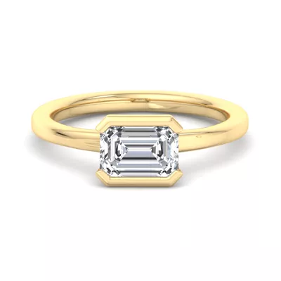 Erin Half Bezel East West Solitaire Engagement Ring