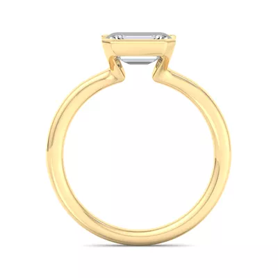 Erin Half Bezel East West Solitaire Engagement Ring