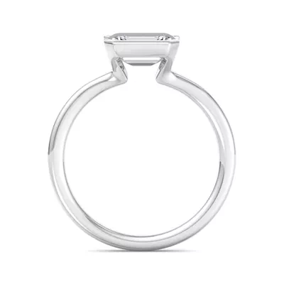 Erin Half Bezel East West Solitaire Engagement Ring