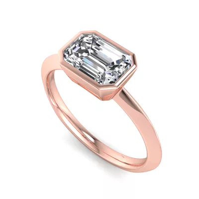 Alia Bezel East West Solitaire Engagement Ring