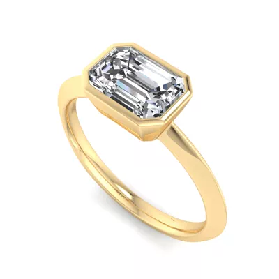 Alia Bezel East West Solitaire Engagement Ring