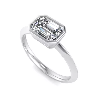 Alia Bezel East West Solitaire Engagement Ring