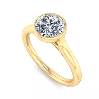 Emery Bezel Solitaire Engagement Ring