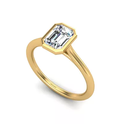 Emery Bezel Solitaire Engagement Ring
