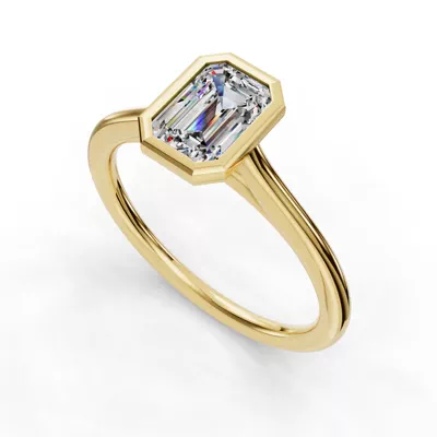 Emery Bezel Solitaire Engagement Ring