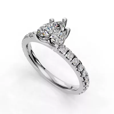 Kennedy Majestic Pavé Accent Engagement Ring