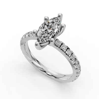 Kennedy Majestic Pavé Accent Engagement Ring