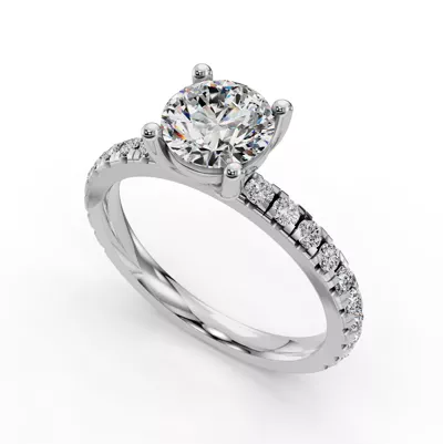 Kennedy Majestic Pavé Accent Engagement Ring