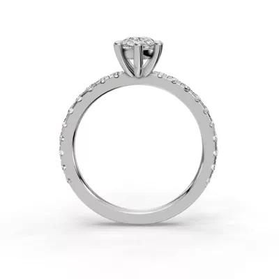Kennedy Majestic Pavé Accent Engagement Ring