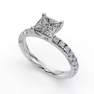 Kennedy Majestic Pavé Accent Engagement Ring