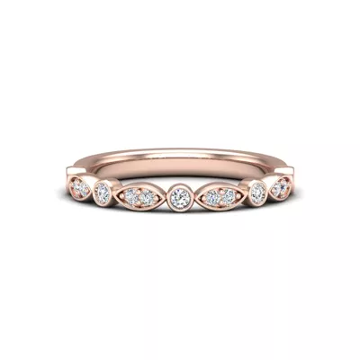 Avery Round And Marquise Diamond Band