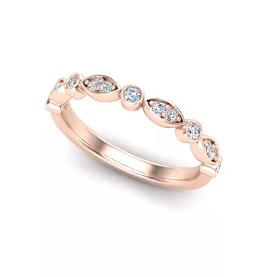 Avery Round And Marquise Diamond Band