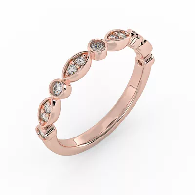 Avery Round And Marquise Diamond Band