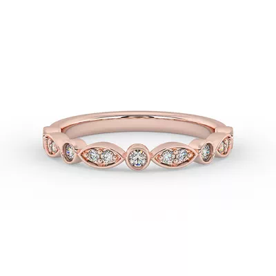 Avery Round And Marquise Diamond Band