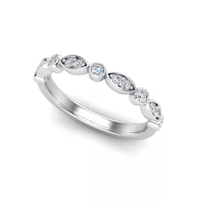Avery Round And Marquise Diamond Band