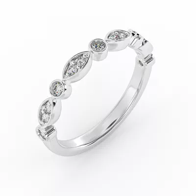 Avery Round And Marquise Diamond Band