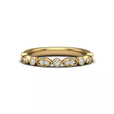 Avery Round And Marquise Diamond Band