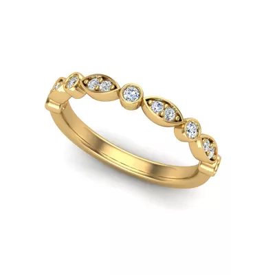 Avery Round And Marquise Diamond Band