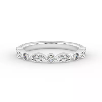 Avery Round And Marquise Diamond Band