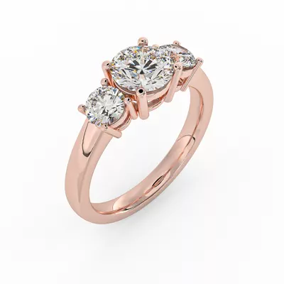 Eleanor Round Three-Stone Engagement Ring