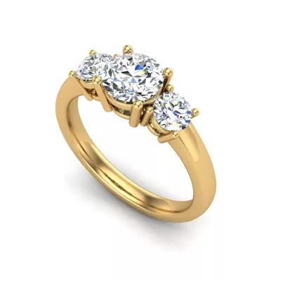 Eleanor Round Three-Stone Engagement Ring