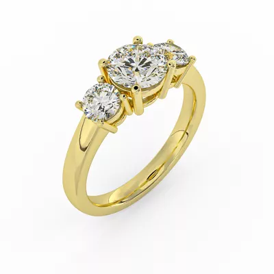 Eleanor Round Three-Stone Engagement Ring