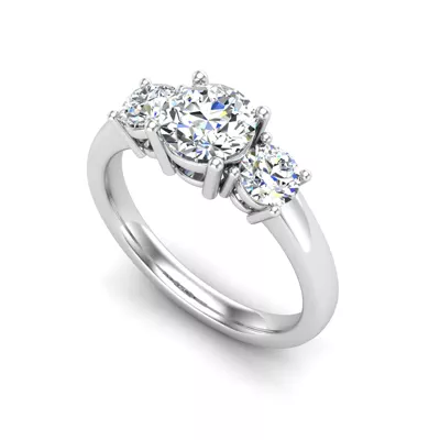 Eleanor Round Three-Stone Engagement Ring