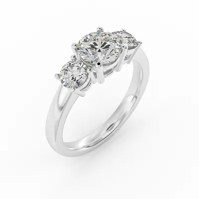 Eleanor Round Three-Stone Engagement Ring