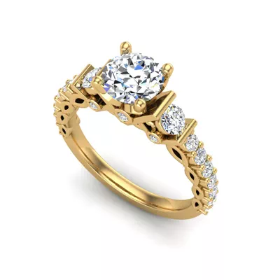 Paislee Accented Engagement Ring