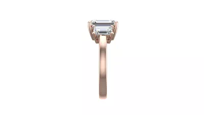 Aaliyah Emerald Three-Stone Engagement Ring