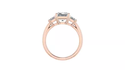 Aaliyah Emerald Three-Stone Engagement Ring