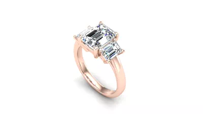 Aaliyah Emerald Three-Stone Engagement Ring