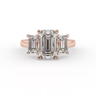 Aaliyah Emerald Three-Stone Engagement Ring